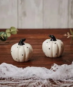 Halloween Kürbis Salz & Pfefferstreuer Beige