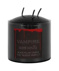 Schwarze Stumpenkerze Mit Vampir Blut 7,5cm