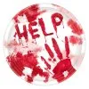 Blutige Halloween Pappteller Help 10 St. -Halloween blutige halloween pappteller help halloween partygeschirr 28500
