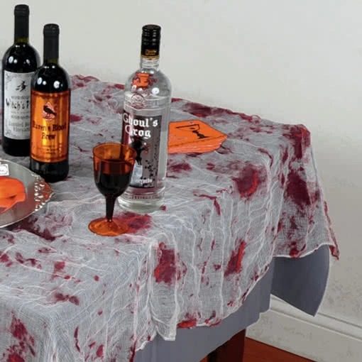 Blutiger Tisch Deko Stoff 3 Blutiger Tisch Deko Stoff
