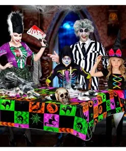 Farbige Halloween Tischdecke -Halloween bunte halloween tischdecke colorfull halloween table cloth halloween deko 51732 02