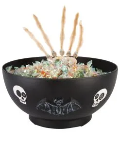 Unheimliche Bonbonschüssel Mit Sich Bewegender Knochenhand