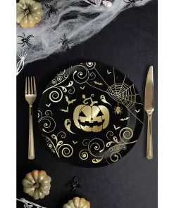 Extravagante Halloween Kürbis Pappteller 6 St. -Halloween edle halloween kuerbis pappteller noble halloween pumpkin paper plate elegante halloween tischdeko 53231 2