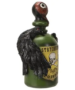 Giftflasche Mit Blutigem Augapfel & Krähe 20cm -Halloween giftflasche mit blutigem auge und schwarzem rabe poision bottle with bloody eyeball and raven gothic deko 54745 04
