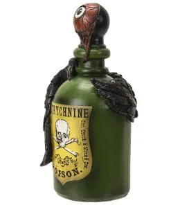 Giftflasche Mit Blutigem Augapfel & Krähe 20cm -Halloween giftflasche mit blutigem auge und schwarzem rabe poision bottle with bloody eyeball and raven gothic deko 54745 05