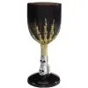 Skeletthand Weinglas Schwarz -Halloween gothic weinglas mit skeletthand und totenkoepfen schwarz gold gothic wineglass with skeleton hand und skulls black and gold
