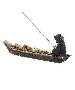 Sensenmann Mit Fähre Räucherstäbchenhalter -Halloween grim reaper faehrmann raeucherstaebchenhalter grim reaper ferryman insence holder gothic deko 39254 04