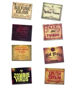 Halloween Flaschen Sticker 8 St. -Halloween halloween flaschenaufkleber halloween flaschensticker halloween bottle stickers 39324 02