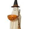 Halloween Gespenst Mit Kürbis Schale 42cm -Halloween halloween geist mit trick kuerbis schale 42cm halloween ghost with pumpkin bowl halloween deko gespenst 54655