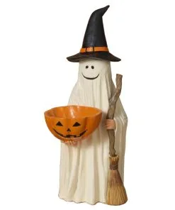 Halloween Gespenst Mit Kürbis Schale 42cm