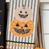 Gestreiftes Geschirrtuch Happy Halloween Kürbis -Halloween halloween geschirrtuch happy halloween kuerbis halloween dishtowel happy halloween pumpkins halloween homeware 53110