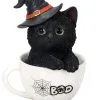Halloween Katze In Teetasse 16cm -Halloween halloween kaetzchen in teetasse halloween kitten in a tea cup halloween tisch deko 51341 01