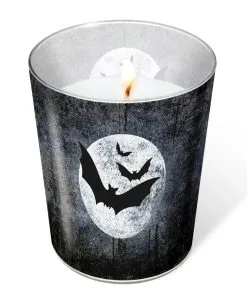 Gothic Kerze Mit Mond & Fledermäuse 10cm
