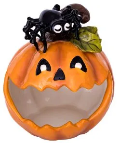 Grinsender Kürbis Keramik Süßigkeiten Schale 21cm