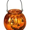 Kürbis Glas Laterne Für Halloween 14cm -Halloween halloween kuerbis laterne glas 14cm orange mercury glass pumpkin hochwertige halloween deko 52545