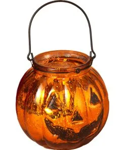 Kürbis Glas Laterne Für Halloween 14cm