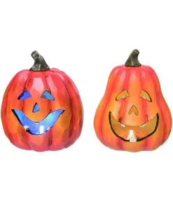 Kunststein LED Halloween Kürbis