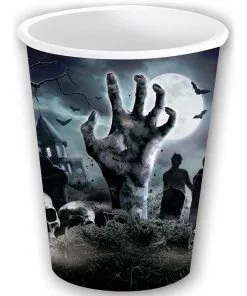 Halloween Pappbecher Zombie Friedhof 6 St.