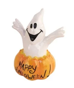 Happy Halloween Kürbisgeist Salz & Pfefferstreuer -Halloween happy halloween geister salz und pfefferstreuer halloween wohnungsdeko und homeware halloween ghost salt pepper set 54642 2
