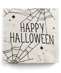 Happy Halloween Servietten Mit Spinnweben Motiv 16 St.