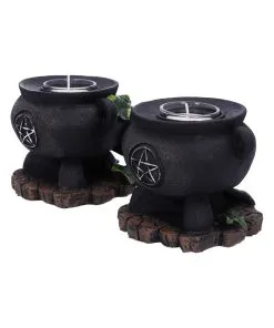 Hexenkessel Mit Efeu Kerzenhalter 2er Set 12 Hexenkessel Mit Efeu Kerzenhalter 2er Set -Halloween hexenkessel mit efeu teelichthalter 2er set witches cauldron with ivy candle holder halloween tischdeko 51064 04