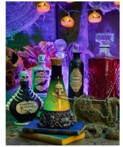 Vintage Glasflasche Kristallschliff Eckig 23cm -Halloween jekyll and hyde giftflasche jekyll and hyde poision bottle halloween tischdeko gothic homeware 52022 06 2