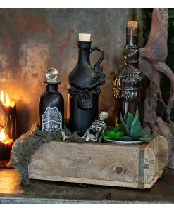 Vintage Glasflasche Kristallschliff Eckig 23cm -Halloween jekyll and hyde giftflasche jekyll and hyde poision bottle halloween tischdeko gothic homeware 52022 07 1