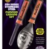 2-tlg. Kürbis Schnitzset -Halloween kuerbis schnitz set 2 tlg werkzeug fuer halloween kuerbis aushuellen pro pumpkin carving tools set 31284 1