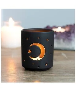 Mond & Sterne Teelichthalter -Halloween mystischer mond teelichthalter mystical moon tealight holder halloween tischdeko gothic dekoration 50819 03