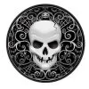 Totenkopf Pappteller Halloween 8 St. -Halloween pappteller mit totenkopf halloween partygeschirr schwarze pappteller mit skull 21341