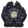 Schwarze Chiromantie-Hände Teelichthalter -Halloween schwarze handlese haende kerzenhalter schwarze chiromantie haende teelichthalter 51059 01
