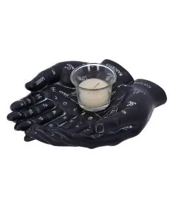 Schwarze Chiromantie-Hände Teelichthalter 12 Schwarze Chiromantie-Hände Teelichthalter -Halloween schwarze handlese haende kerzenhalter schwarze chiromantie haende teelichthalter 51059 04