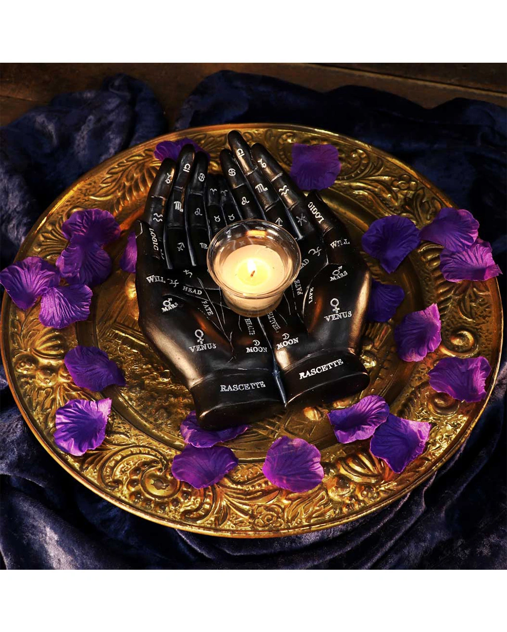 Schwarze Chiromantie-Hände Teelichthalter 9 Schwarze Chiromantie-Hände Teelichthalter – Bild 7