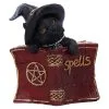 Schwarzes Hexenkätzchen Mit Rotem Zauberbuch 8,2cm -Halloween schwarze hexenkatze mit rotem zauberbuch black witchs cat familiar with red grimoire gothic deko und figuren 52417