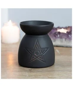 Schwarzer Pentagramm Duftöl Brenner -Halloween schwarze pentagram duftoel lampe schwarzer pentagram duftoel brenner black pentagram fragrance oil lamp 50641 03