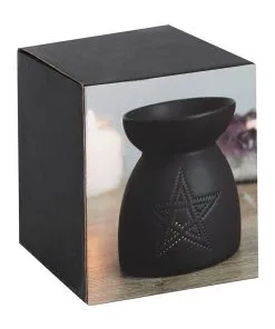 Schwarzer Pentagramm Duftöl Brenner -Halloween schwarze pentagram duftoel lampe schwarzer pentagram duftoel brenner black pentagram fragrance oil lamp 50641 04