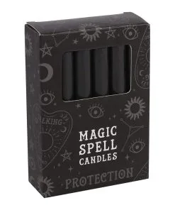 Schwarze "Schutz" Hexenkerzen 12 St.