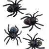 Schwarze Spinnen Mit Saugnapf 4 Stück -Halloween schwarze spinnen mit saugnapf black spiders with suction cup halloween deko 52822 01