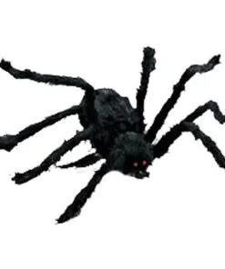 Schwarze Halloween Spinne 116cm