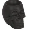 Schwarzer Totenschädel Duftöl Teelichthalter -Halloween schwarzer totenkopf duftoel teelichthalter schwarzer totenschaedel duftoel halter black skull oil burner tealight holder 50821 01