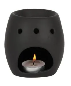Schwarzer Totenschädel Duftöl Teelichthalter -Halloween schwarzer totenkopf duftoel teelichthalter schwarzer totenschaedel duftoel halter black skull oil burner tealight holder 50821 03