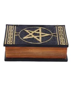 Schwarzes Buch Magischer Sprüche Schmuckschatulle -Halloween schwarzes buch der zaubersprueche schatulle gothic und wicca deko und geschenkartikel 52219