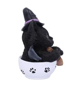 Schwarzes Hexen Kätzchen Mit Hexenbesen In Teetasse -Halloween schwarzes hexen kaetzchen in teetasse blck witch cat in tea cup halloween tichsdeko halloween figur 50723 04