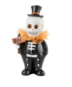 Mr Skelett Mit Zylinder Und Schild Figur 19 Cm