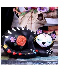 Schlafende Sugar Skull Katze 22cm -Halloween sleepy sugar skull katze schlafende sugar skull katze sleepy sugar skull cat 50725 07