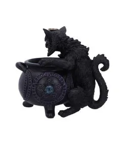 Spite's Hexenkessel Backflow Räucherkegelhalter -Halloween spites hexenkessel raeucherkegelhalter gothic und halloween wohnungsdeko cat with cauldron backflow incense burner 51792 2