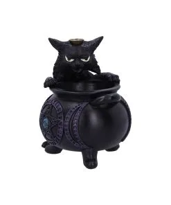 Spite's Hexenkessel Backflow Räucherkegelhalter -Halloween spites hexenkessel raeucherkegelhalter gothic und halloween wohnungsdeko cat with cauldron backflow incense burner 51792 3