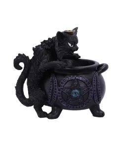 Spite's Hexenkessel Backflow Räucherkegelhalter -Halloween spites hexenkessel raeucherkegelhalter gothic und halloween wohnungsdeko cat with cauldron backflow incense burner 51792 4