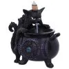 Spite's Hexenkessel Backflow Räucherkegelhalter -Halloween spites hexenkessel raeucherkegelhalter gothic und halloween wohnungsdeko cat with cauldron backflow incense burner 51792 7