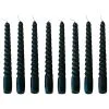Gedrehte Tafelkerzen Schwarz 8er Pack -Halloween spitzkerzen gedreht schwarz 8er set gothic tafelkerzen halloween dekoration 28147